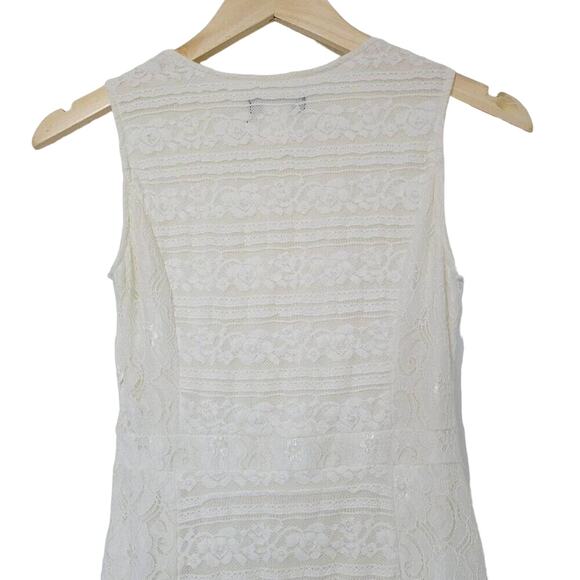 Venus Womens Ivory Bohemian All Over Lace Sleeveless Bodycon Dress Size X-Small - Picture 6 of 14